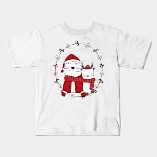 Santa and Reindeer Kids T-Shirt